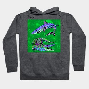 the king shark and the king gator in mandala pattern jungle Hoodie